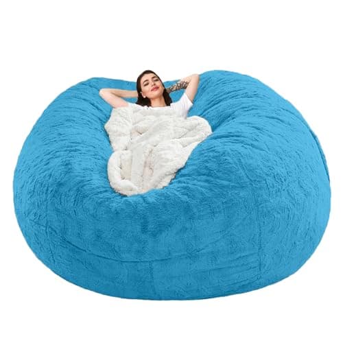 Kids & Adult Bean Bag Chair Cover, Gray PV Velvet (6FT)