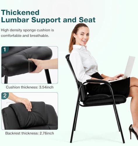 OLIXIS Leather Reception Chair for Waiting Rooms and Offices