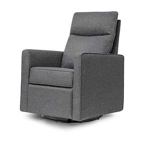 Shadow Grey Gabby Polyester Pillowback Swivel Glider | Greenguard Gold & CertiPUR-US Certified