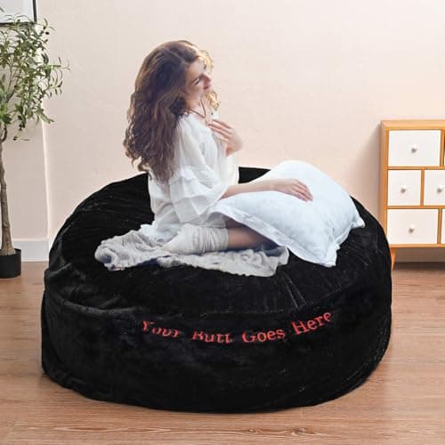Giant Grey Bean Bag Chair for Adults & Kids, Filling-Free & Comfy