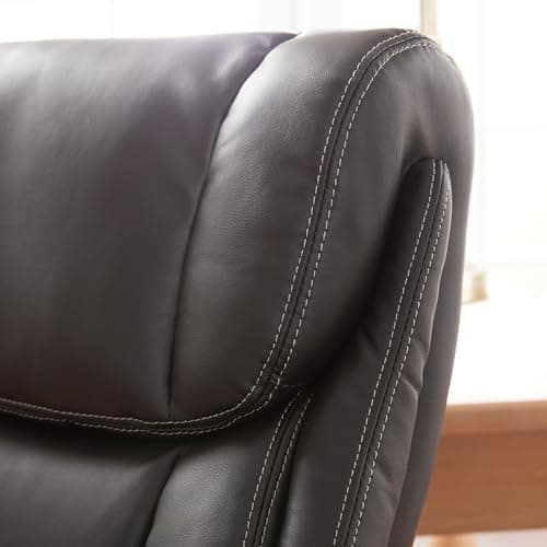 La-Z-Boy Bellamy Executive Chair, Black Faux Leather & Memory Foam Cushions