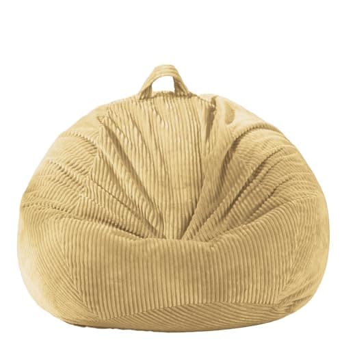 Giant Green Soft Corduroy Stuffed Animal Storage Bean Bag Chair