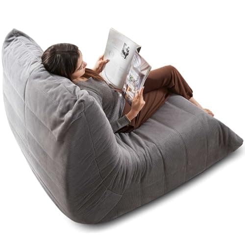 Ergonomic Bean Bag Chair with Memory Foam, Multi-Functional Living Room & Bedroom Sofa (Blue)