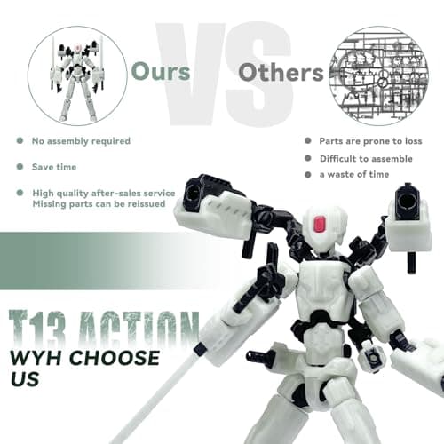 Luminous 8-inch Lucky 13 Action Figure, Nova T-13 Dummy 13 Mobile Robot Toys