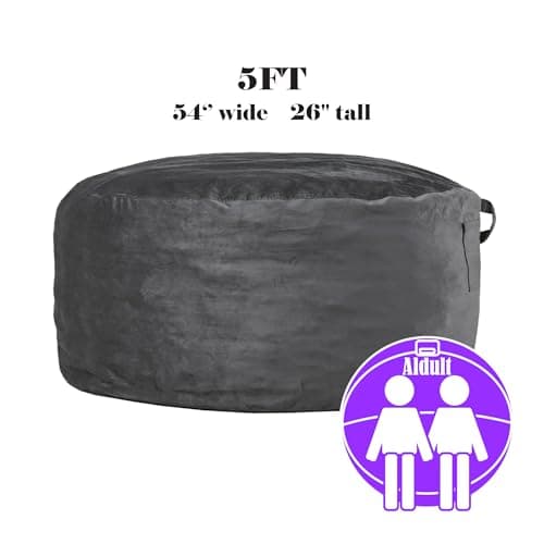 Codi Charcoal Grey 5FT Giant Bean Bag Chair with Filler