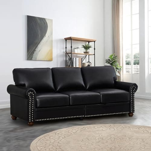 Burgundy Mid Century Modern 3 Seater Sofa with Storage