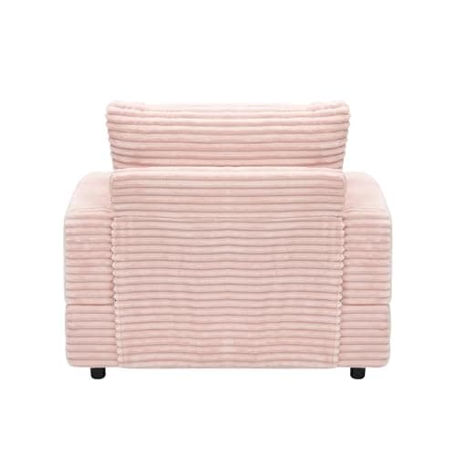 Modern Pink Corduroy Chaise Lounge Chair with Cup Holder
