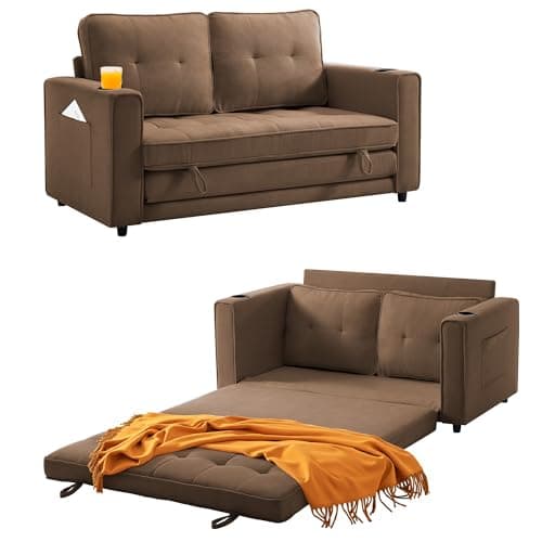 Dark Blue Modern Comfortable Loveseat Sleeper Sofa Bed