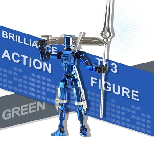 T13 Action Figure Accessories, Multi-Jointed Movable, 3D Printed Toys (Metallic Style)