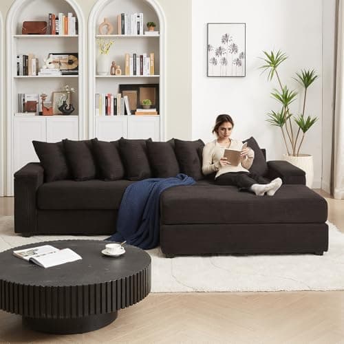 Oversized L-Shape Storage Couch, 104-inch Loveseat, Green Modular Sofa with Pillows for Living Room