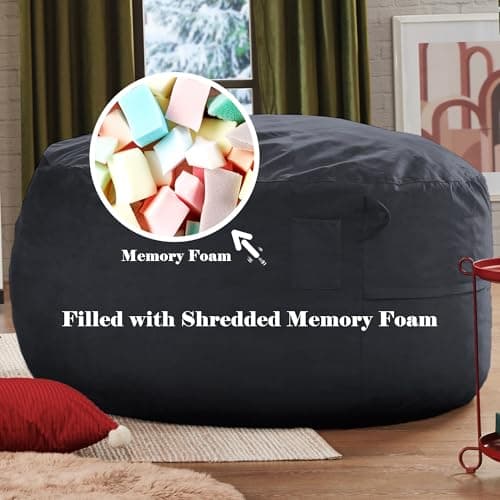 Codi Charcoal Grey 5FT Giant Bean Bag Chair with Filler