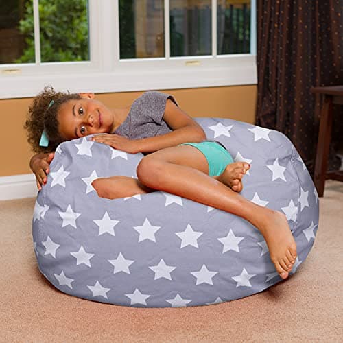 Posh Creations White Stars Bean Bag Chair - Large