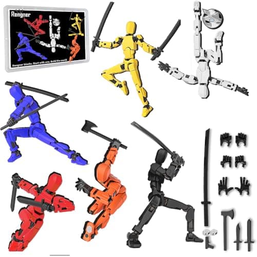 Pre-Assembled T13 Anti-Gravity Magnetic Action Figure Set (Red+Blue)