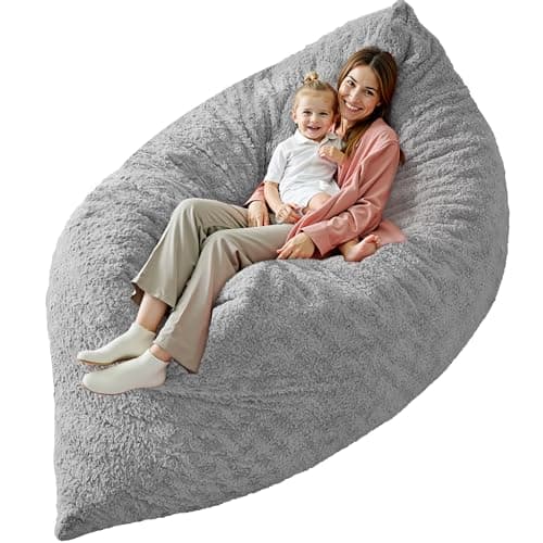 HABUTWAY White Giant Memory Foam 4-in-1 Bean Bag Chair