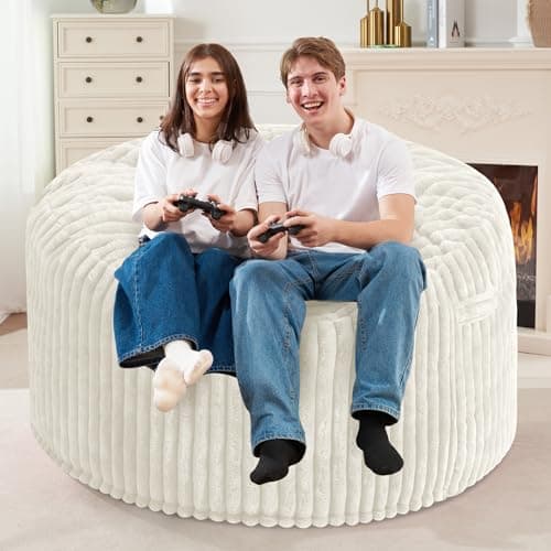 Homguava 3 FT Memory Foam Bean Bag Chair, White