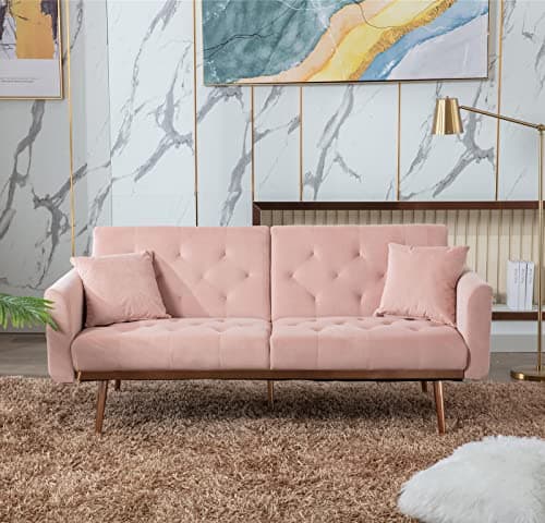 Modern Grey Convertible Futon Sofa Bed with Adjustable Positions