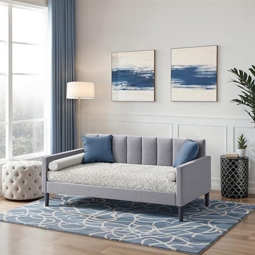 LuXeo Bristol Gray Upholstered Twin Daybed