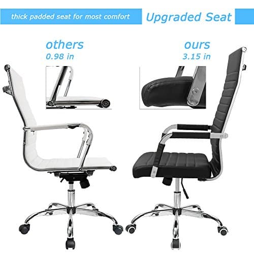 Furmax Black High Back PU Leather Executive Swivel Chair with Arms