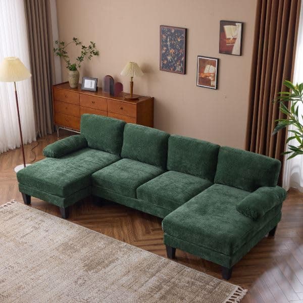 VINGLI Beige 4-Seat U-Shaped Sectional with Chaise for Living Room