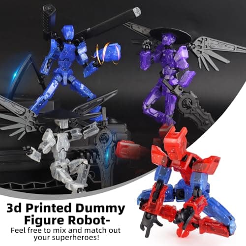Big Robot T13 Action Figure with Bracket (Red/Black) - 3D Printed Toy for Modeling & Collecting