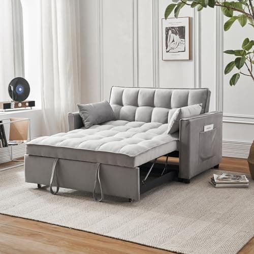 Modern 3-in-1 Sleeper Sofa Bed with Storage - Beige