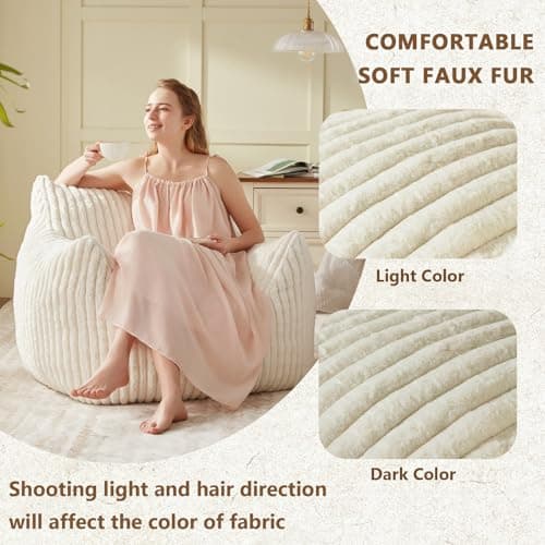Large Comfy Bean Bag Chair with Armrests for Adults and Teens