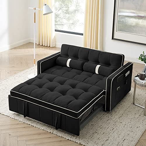 Convertible Velvet Sleeper Sofa Bed for Small Spaces
