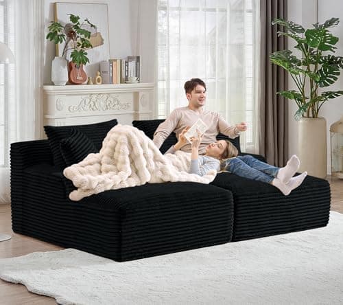 Modern 50-inch Upholstered Corduroy Deep Seat Sofa Bed for Living Room, Bedroom Apartment, Grey
| Oversized Chaise Lounge Chair Indoor Sleeper Sofa Couch for Living Room, Bedroom Apartment, Grey
| Deep Seat Sofa Bed with Armrests and 3 Throw Pillows