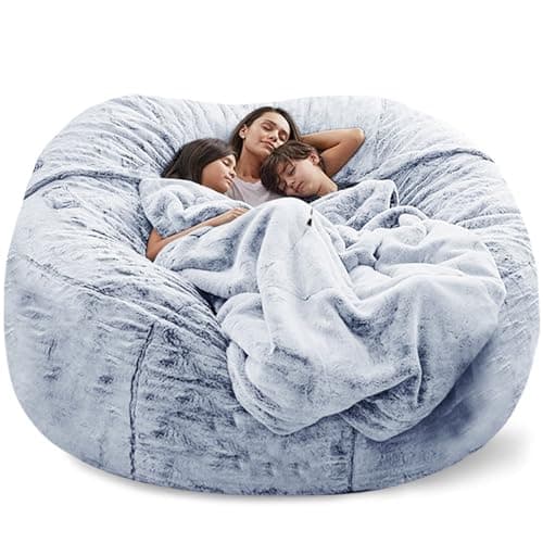 Kids & Adult Bean Bag Chair Cover, Gray PV Velvet (6FT)
