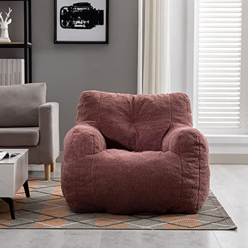 Dark Blue Teddy Fabric Adult Bean Bag Chair