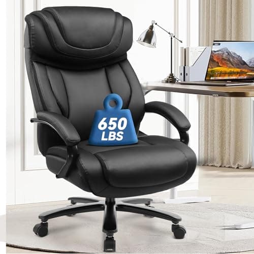 COMHOMA Big and Tall 650lbs Ergonomic Computer Chair with Thickened Armrests