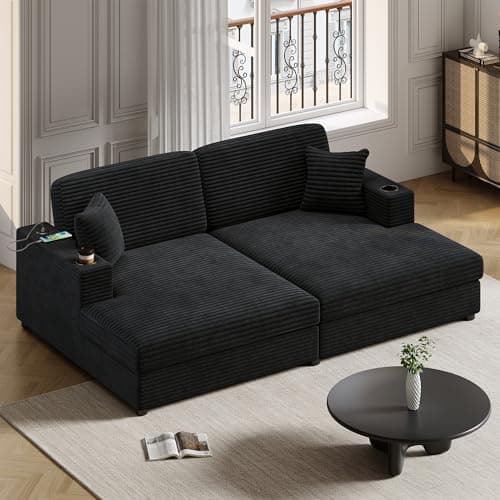 Modern 55" Oversized Chaise Lounger, Chenille Fabric Sleeper Sofa Couch for Living Room, Bedroom and Office (Blue-gray/55)  
Modern 55" Chaise Lounger, Chenille Fabric Sleeper Sofa Couch with Charge Station for Living Room, Bedroom and Office (Blue-g