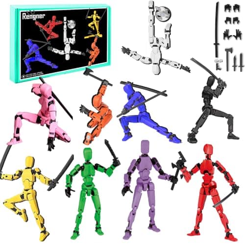 Pre-Assembled T13 Anti-Gravity Magnetic Action Figure Set (Red+Blue)