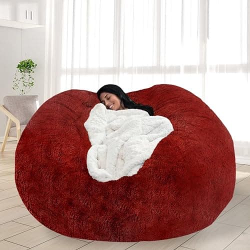 Giant Grey Bean Bag Chair for Adults and Kids, No-Fill, Stuffed Animal Storage