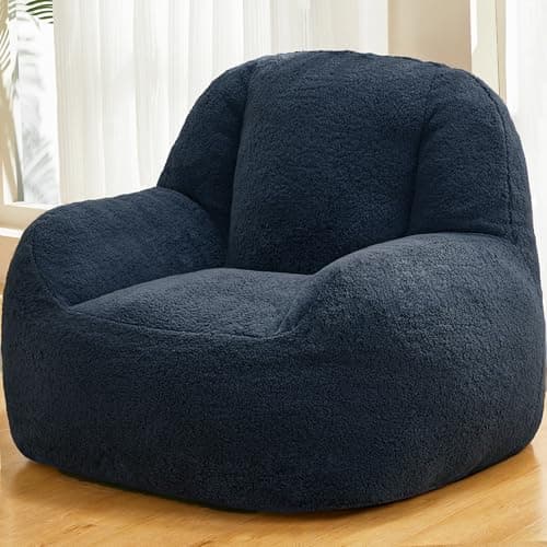 Homguava Giant Bean Bag Chair for Adults, Dark Grey Lazy Lounger with Filler Included