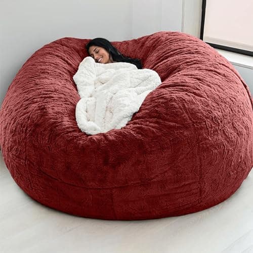 Kids & Adult Bean Bag Chair Cover, Gray PV Velvet (6FT)