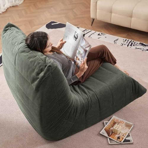 Ergonomic Bean Bag Chair with Memory Foam, Multi-Functional Living Room & Bedroom Sofa (Blue)