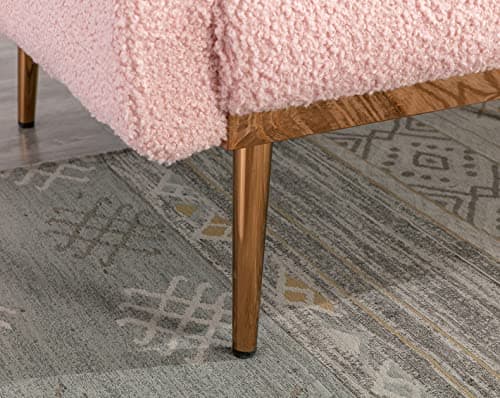 Antetek Pink Teddy Futon Sofa Bed with 3 Positions
