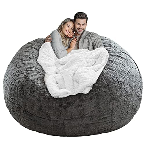 LapEasy Giant Dark Grey PV Velvet Bean Bag Chair Cover
