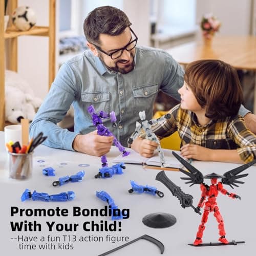 Big Robot T13 Action Figure with Bracket (Red/Black) - 3D Printed Toy for Modeling & Collecting