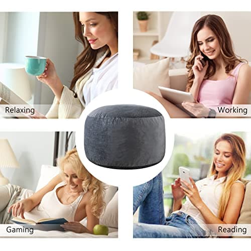 EDUJIN 5 ft Dark Gray Memory Foam Bean Bag Chair