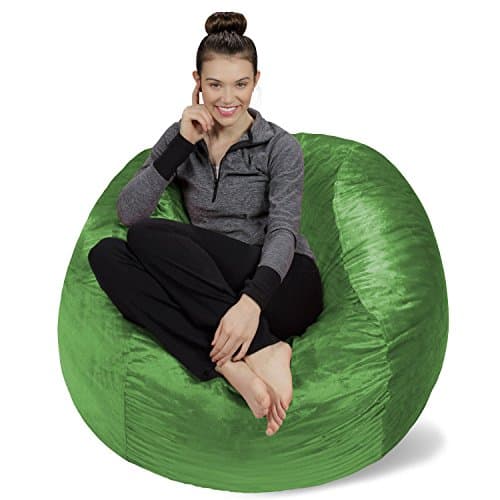 Navy Plush Memory Foam Bean Bag Chair - Stuffed Sofa Sack Furniture