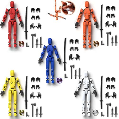 Pre-Assembled T13 Anti-Gravity Magnetic Action Figure Set (Red+Blue)