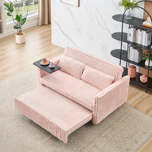 3-in-1 Queen Convertible Couch Bed Velvet Sleeper Sofa for Living Room