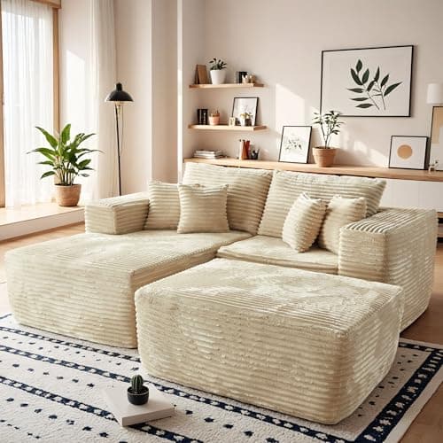 Stupendous Grey Faux Fur Oversized Chaise Lounge Chair Sofa Bed (81", 2PCS)