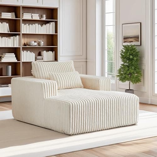 Modern Oversized Chaise Lounge Chair for Living Room or Bedroom