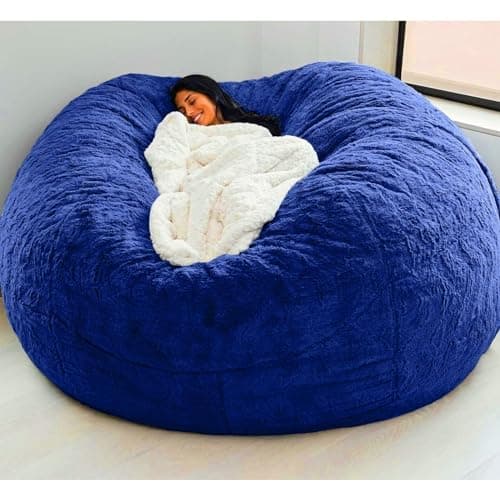 Kids & Adult Bean Bag Chair Cover, Gray PV Velvet (6FT)