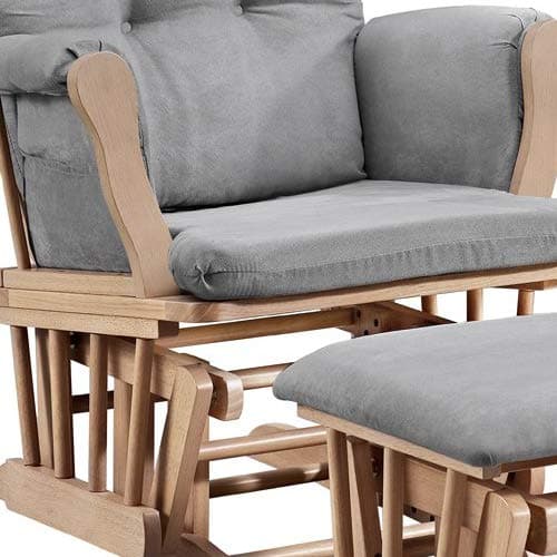 Angel Line Windsor Glider & Ottoman Cushion, Black/Dark Grey