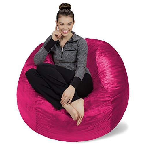 Navy Plush Memory Foam Bean Bag Chair - Stuffed Sofa Sack Furniture
