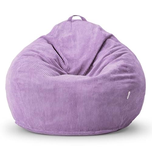 Teardrop Memory Foam Bean Bag Chair, Soft Pink Corduroy Cover